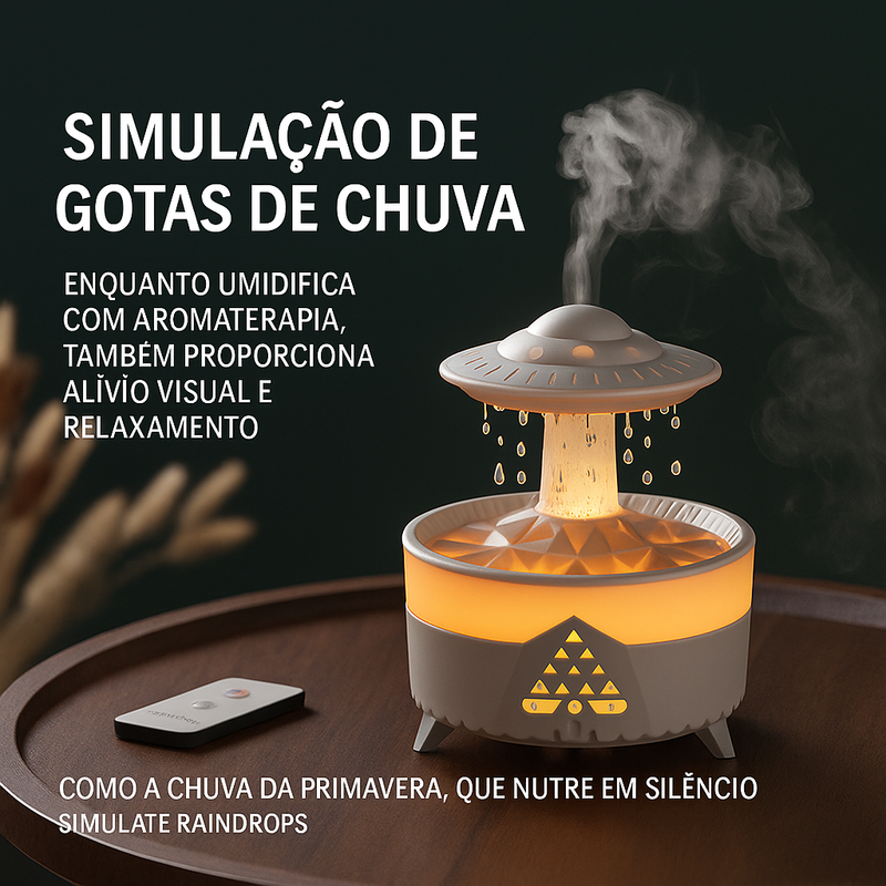 RainSphere™ – Umidificador UFO com Efeito de Gotas de Chuva