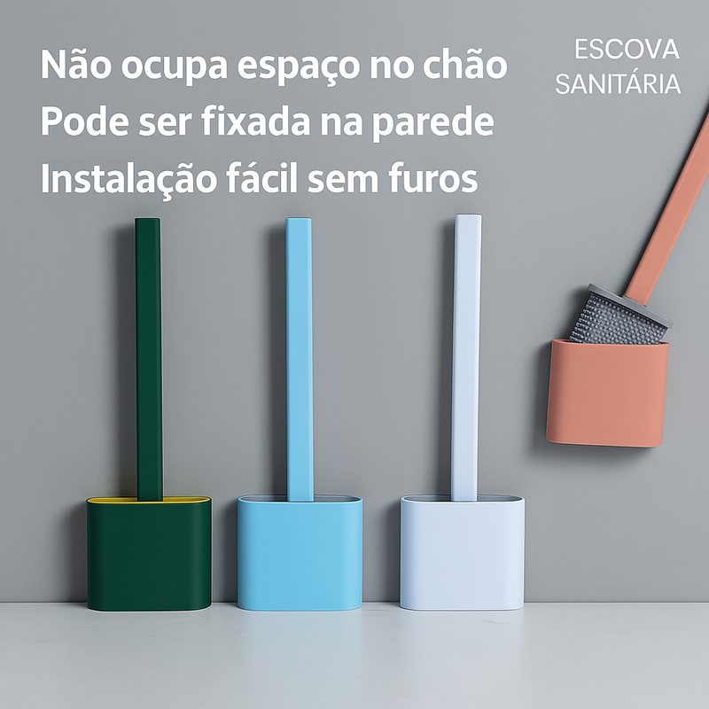 HygieBrush™ – Escova Sanitária de Silicone Antibacteriana