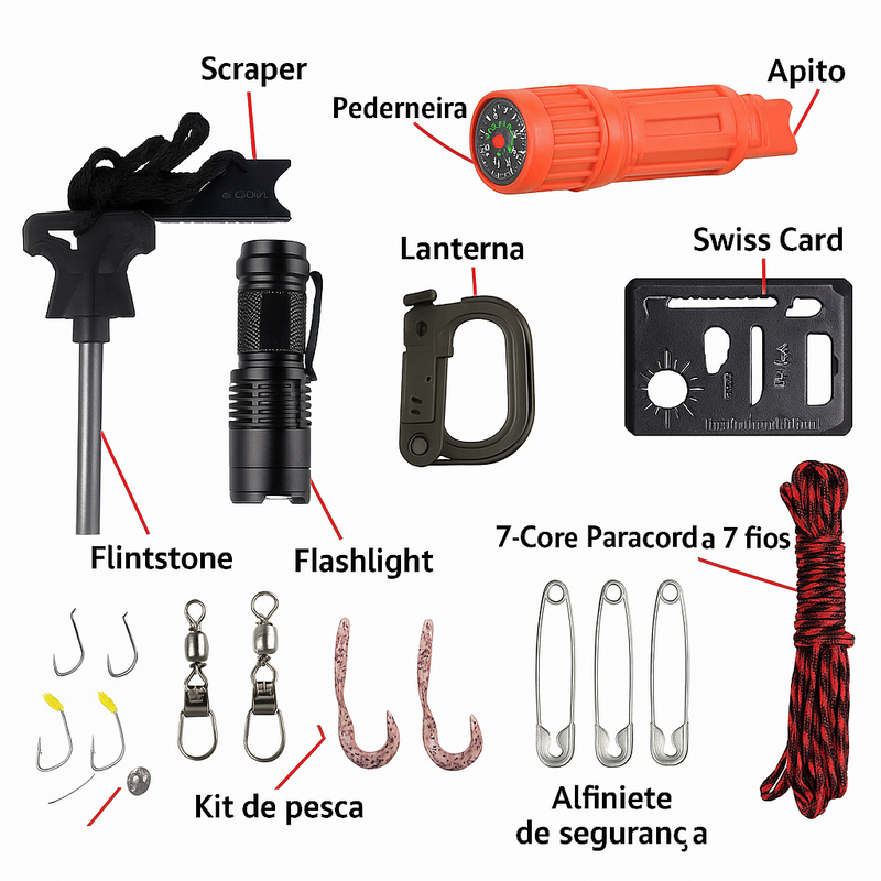 SurvivorPro™ – Kit de Sobrevivência Multiuso 12 em 1