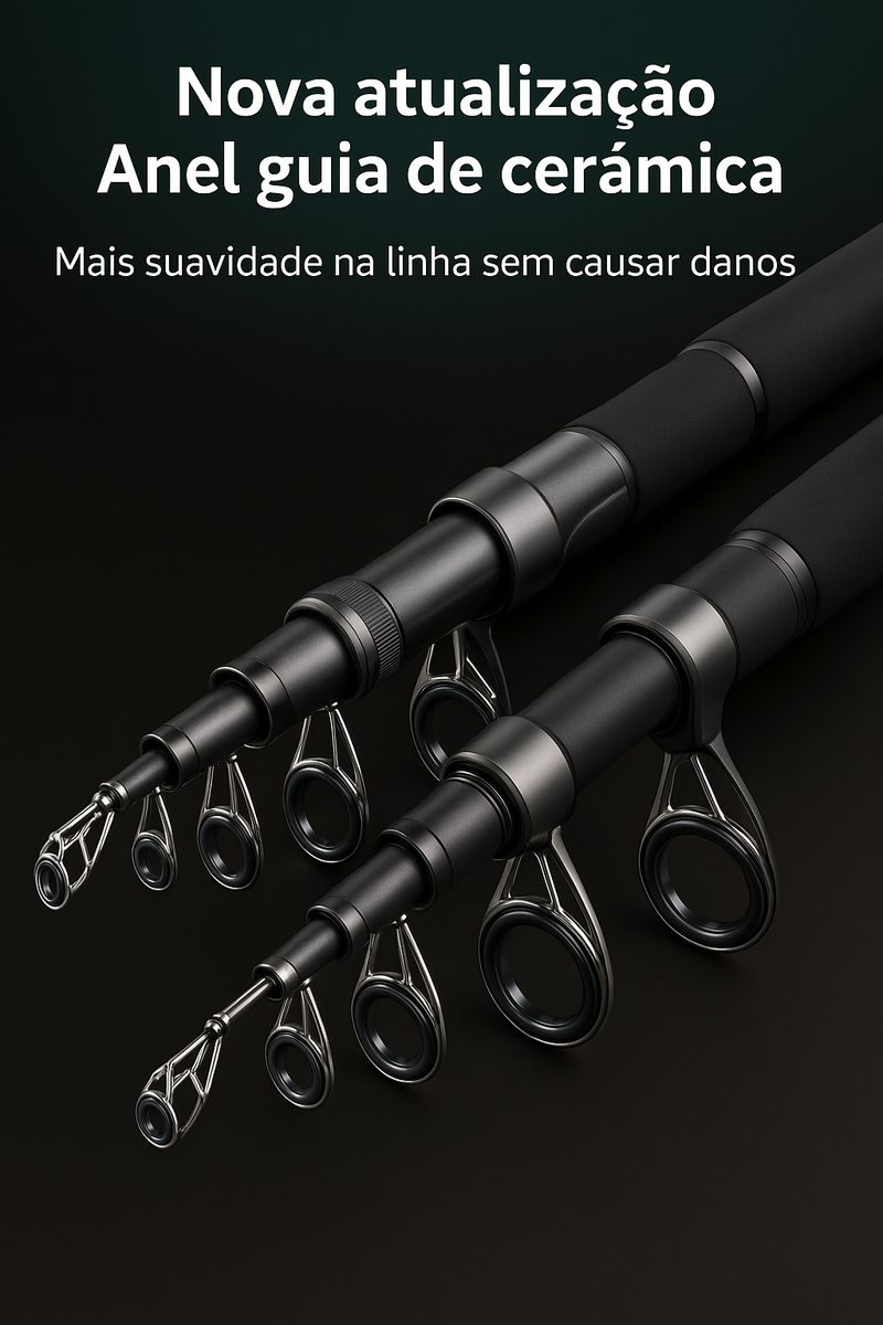 ProFish™ – Vara de Pesca Telescópica em Alumínio com Anel de Cerâmica
